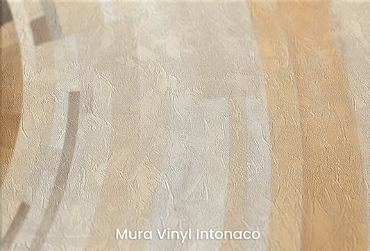 Zbliżenie na artystyczną fototapetę o nazwie SOLAR GLORY RAYS na podłożu Mura Vinyl Intonaco - struktura tartego tynku.