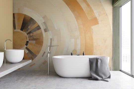 Wzór fototapety artystycznej o nazwie SOLAR GLORY RAYS pokazanej w aranżacji wnętrza.