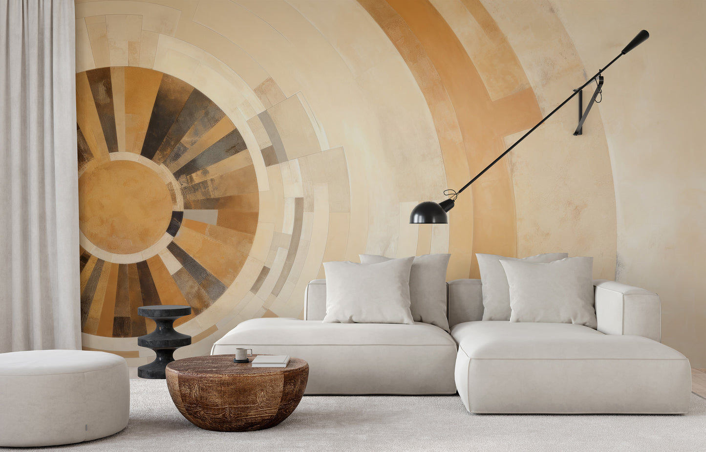 Fototapeta artystyczna o nazwie SOLAR GLORY RAYS pokazana w aranżacji wnętrza.