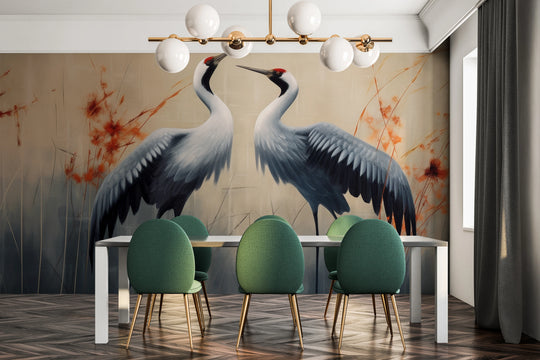 Wzór fototapety artystycznej o nazwie Solemn Vow pokazanej w aranżacji wnętrza.