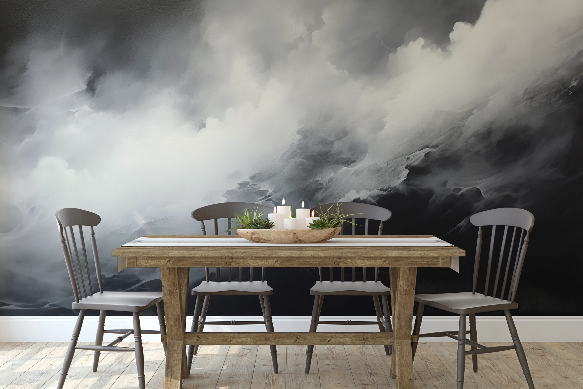 Fototapeta malowana o nazwie Shadowplay pokazana w aranżacji wnętrza.