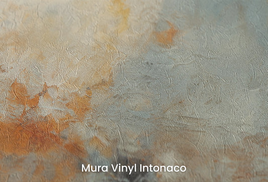 Zbliżenie na artystyczną fototapetę o nazwie Moon's Texture na podłożu Mura Vinyl Intonaco - struktura tartego tynku.