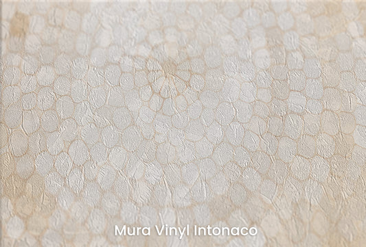 Zbliżenie na artystyczną fototapetę o nazwie HONEY SPARKLE na podłożu Mura Vinyl Intonaco - struktura tartego tynku.