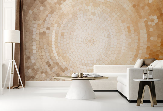 Wzór fototapety artystycznej o nazwie HONEY SPARKLE pokazanej w aranżacji wnętrza.