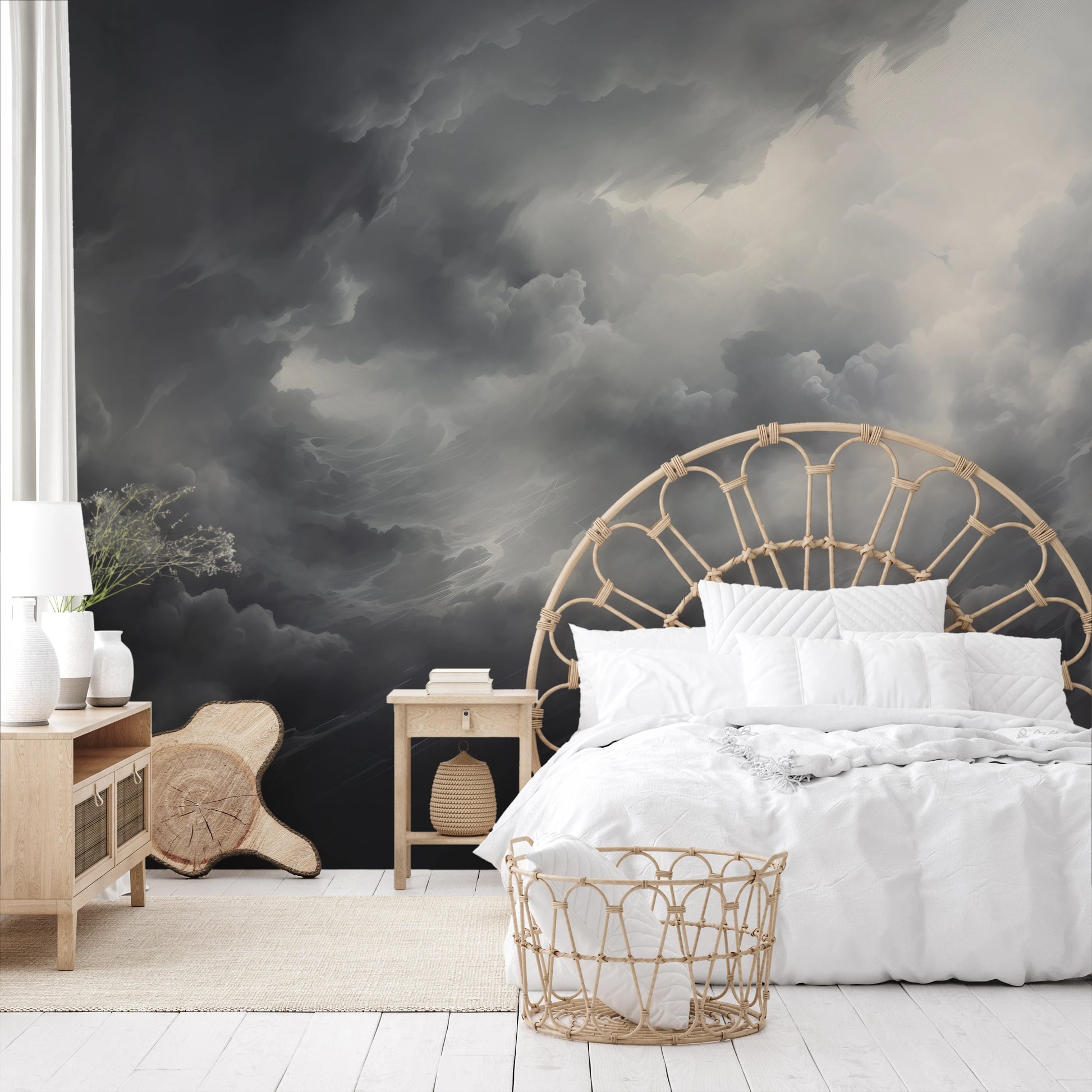 Fototapeta malowana o nazwie Impending Gale pokazana w aranżacji wnętrza.