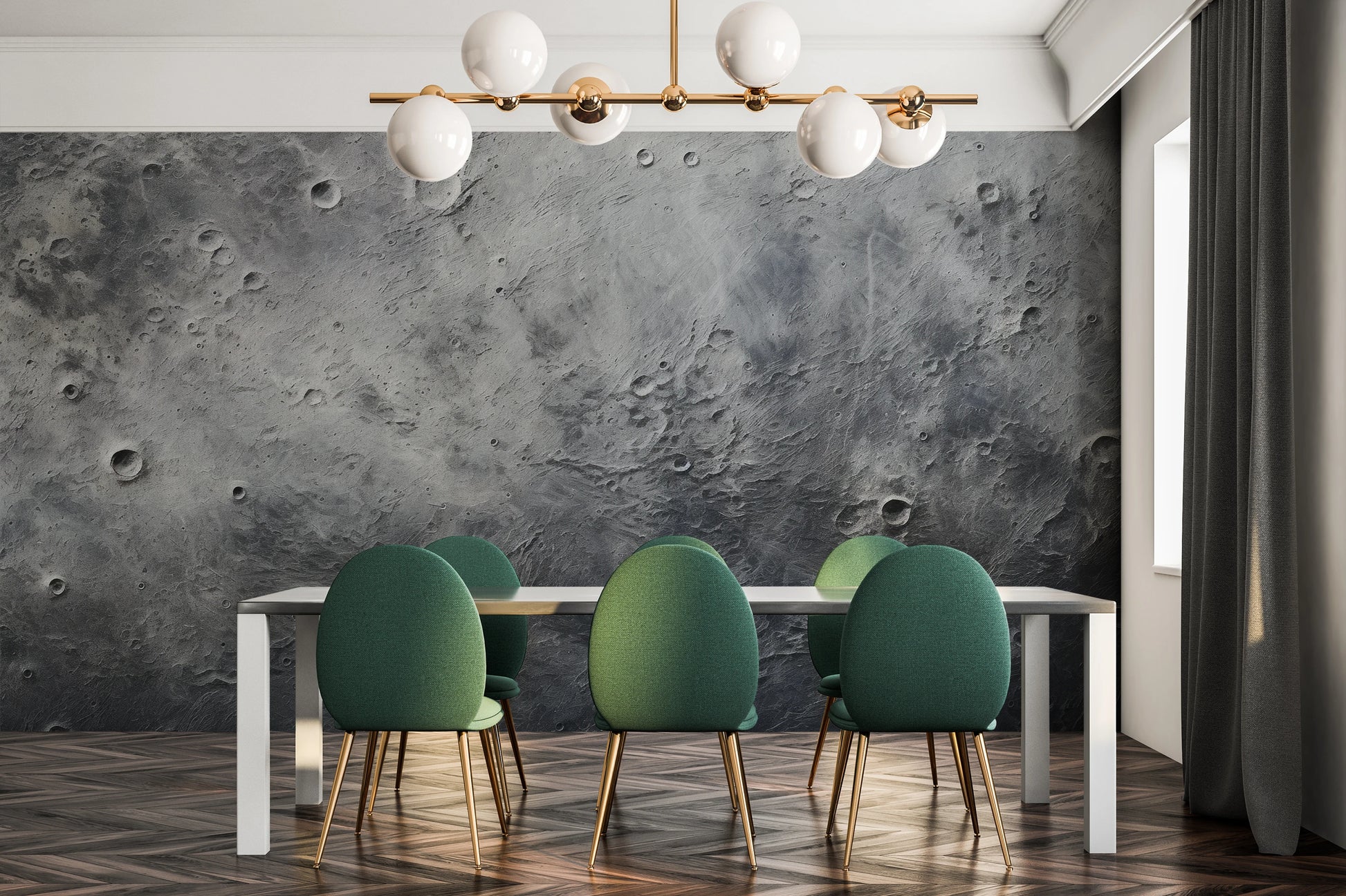 Fototapeta malowana o nazwie Cratered Terrain pokazana w aranżacji wnętrza.