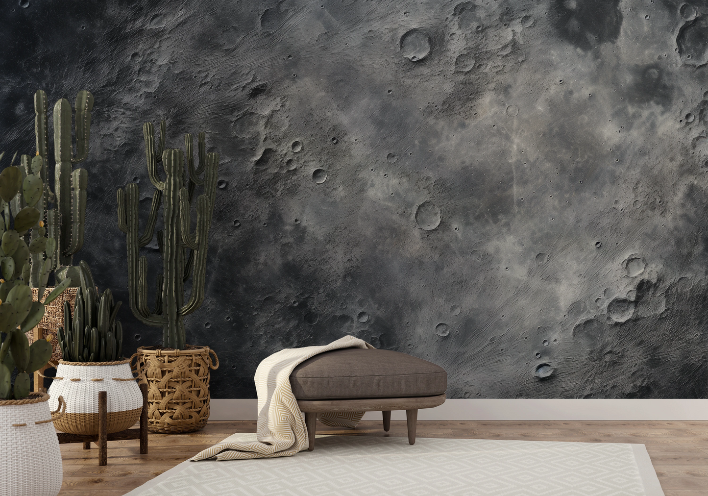 Fototapeta malowana o nazwie Cosmic Dawn pokazana w aranżacji wnętrza.