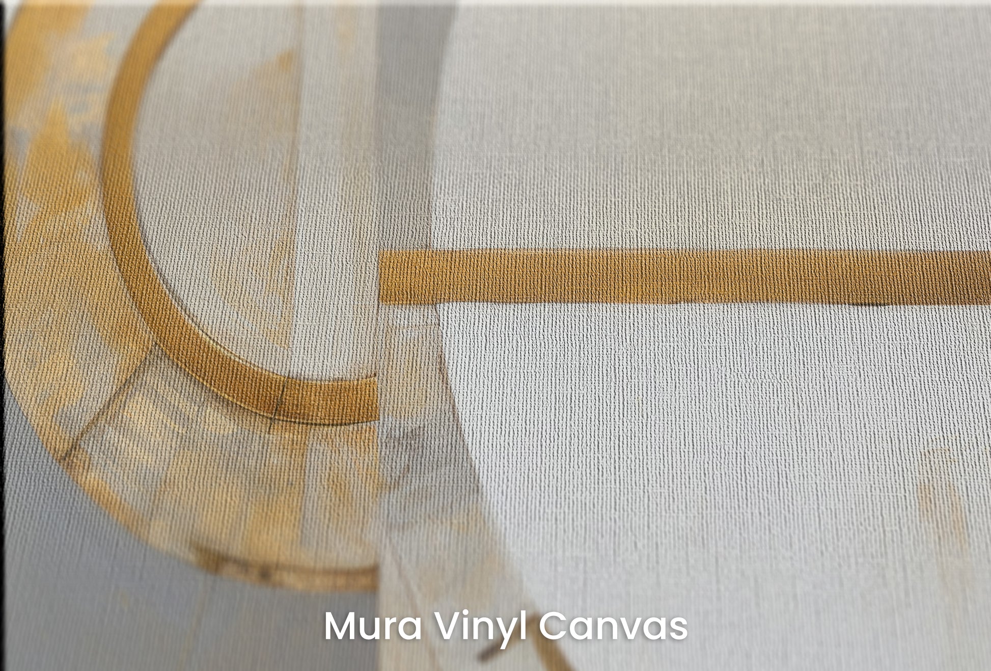 Zbliżenie na artystyczną fototapetę o nazwie GOLDEN SEGMENT SYMMETRY na podłożu Mura Vinyl Canvas - faktura naturalnego płótna.