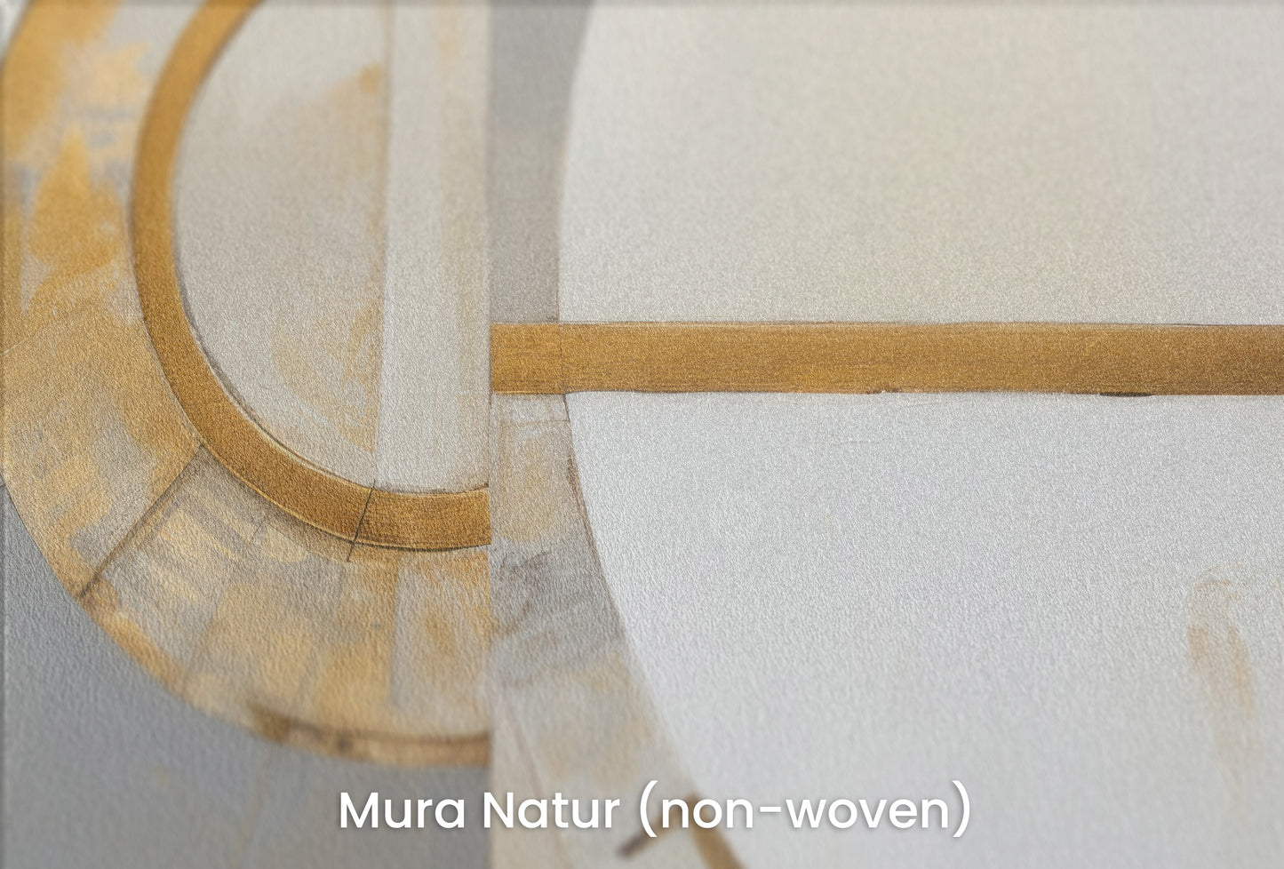 Zbliżenie na artystyczną fototapetę o nazwie GOLDEN SEGMENT SYMMETRY na podłożu Mura Natur (non-woven) - naturalne i ekologiczne podłoże.
