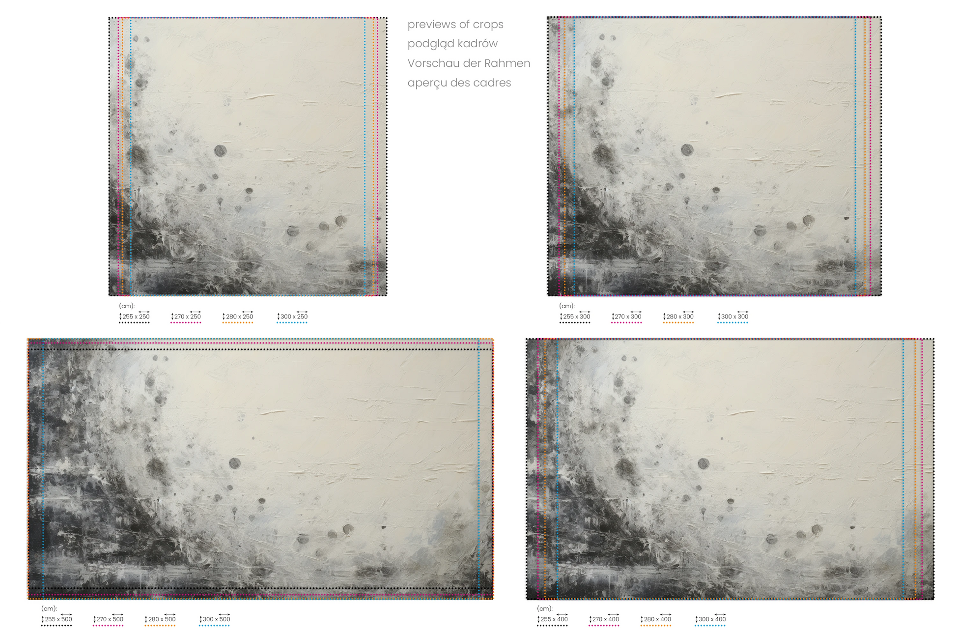 Na obrazie znajduje się prezentacja przykładowych rozmiarów fototapety o nazwie Uranian Chill. Rozmiar fototapety jest dowolny.