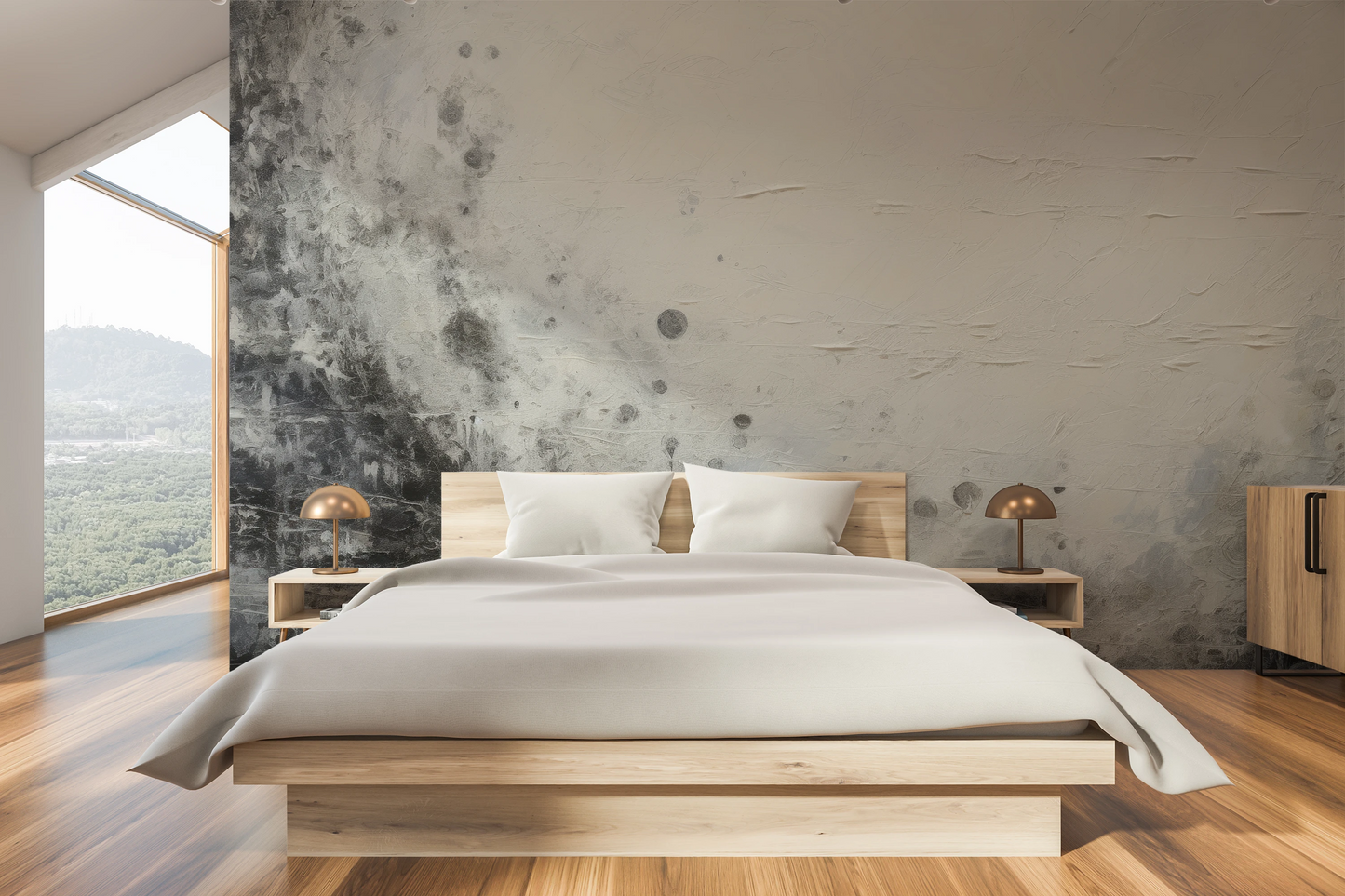 Wzór fototapety artystycznej o nazwie Uranian Chill pokazanej w aranżacji wnętrza.