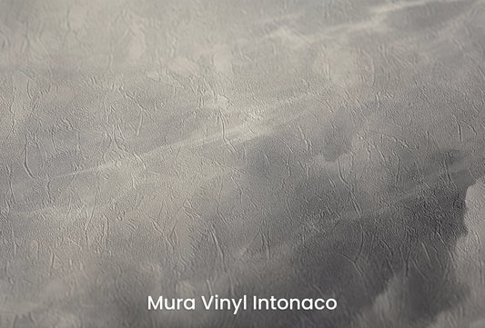 Zbliżenie na artystyczną fototapetę o nazwie Silver Lining Drama na podłożu Mura Vinyl Intonaco - struktura tartego tynku.