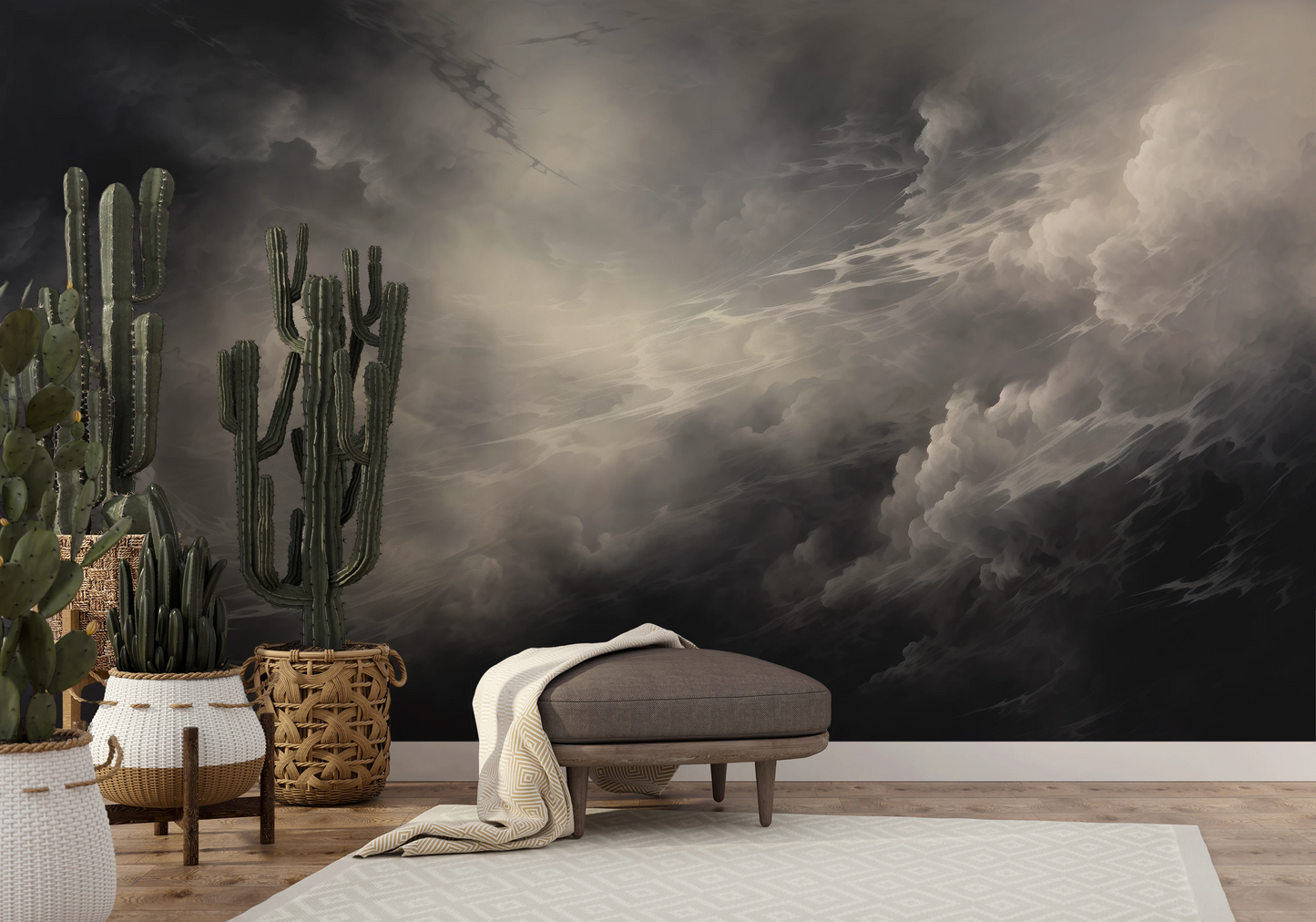 Fototapeta malowana o nazwie Silver Lining Drama pokazana w aranżacji wnętrza.