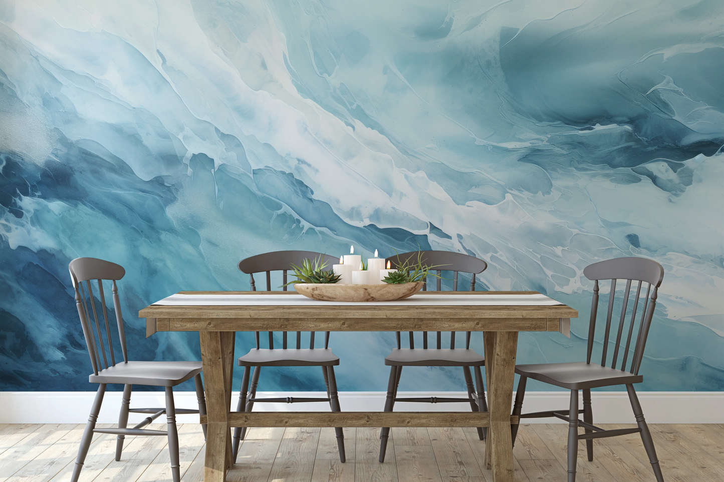 Wzór fototapety o nazwie Solar Flare pokazanej w kontekście pomieszczenia.