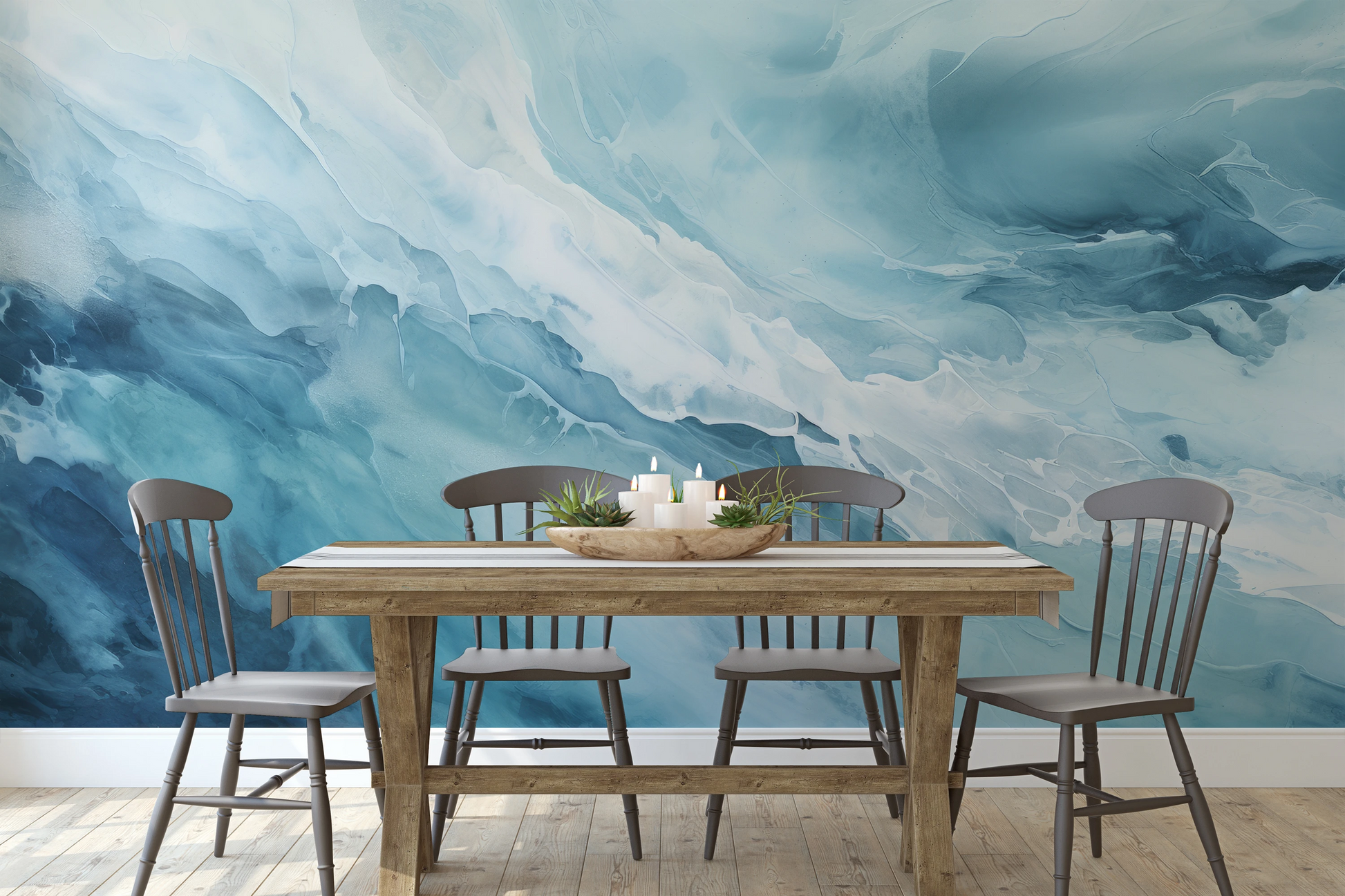 Wzór fototapety o nazwie Solar Flare pokazanej w kontekście pomieszczenia.