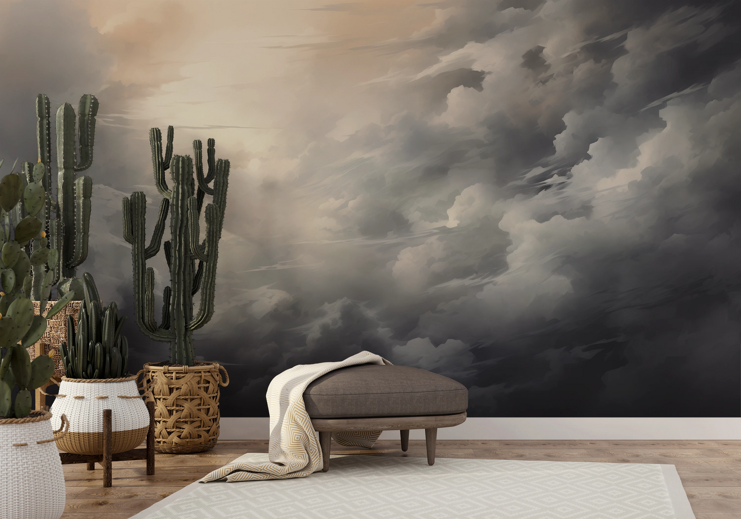 Fototapeta malowana o nazwie Light Amidst Shadows pokazana w aranżacji wnętrza.