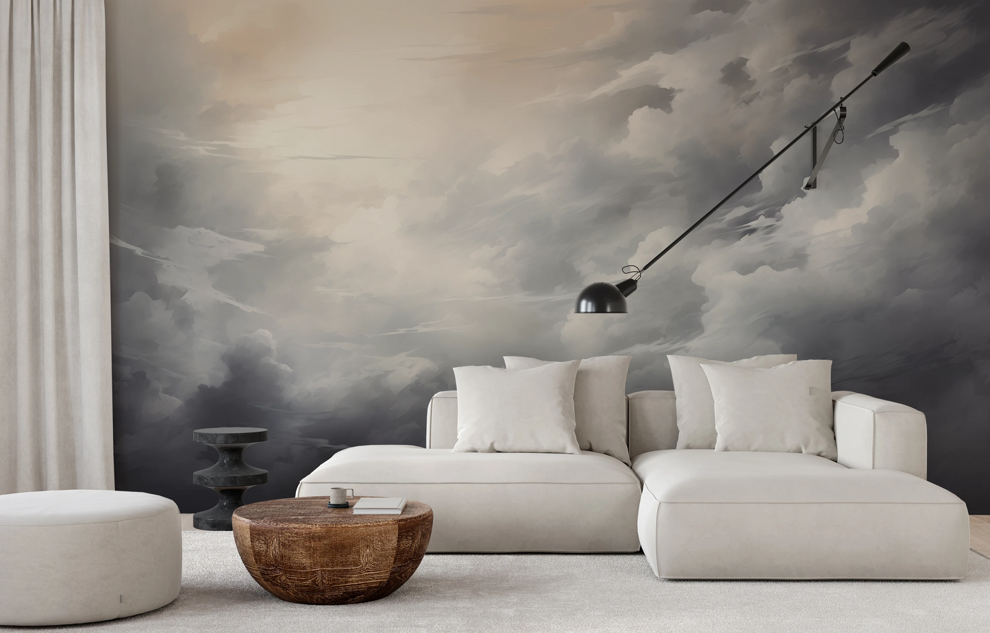 Fototapeta artystyczna o nazwie Light Amidst Shadows pokazana w aranżacji wnętrza.