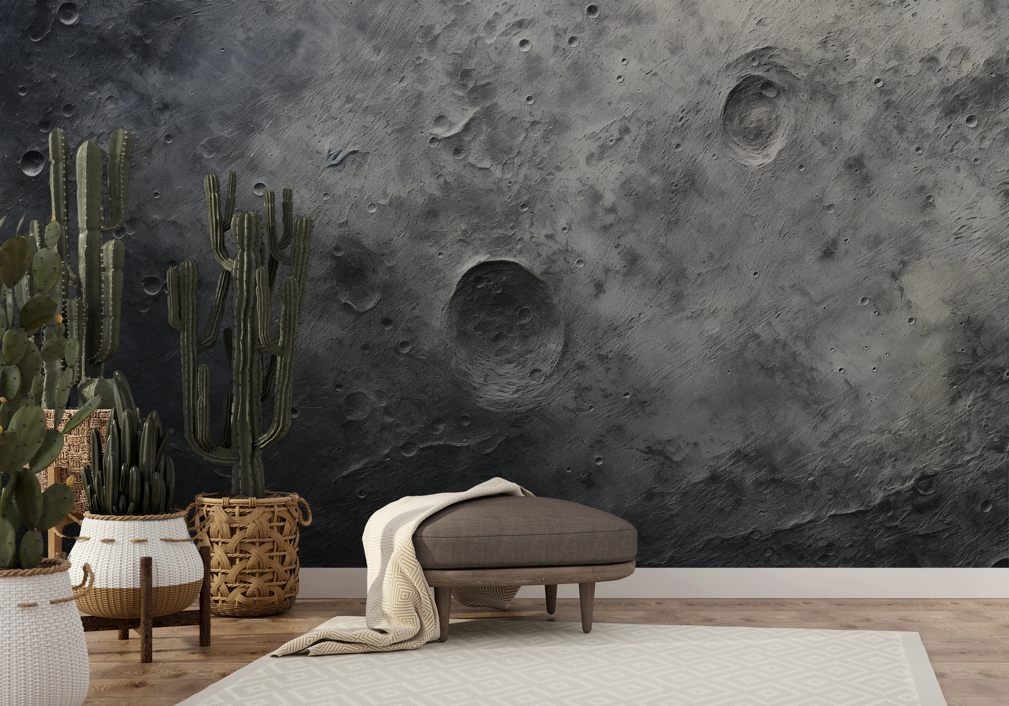 Zdjęcie prezentuje aranżację wnętrza z użyciem fototapety o nazwie Martian Swirl pokazanej w aranżacji wnętrza.