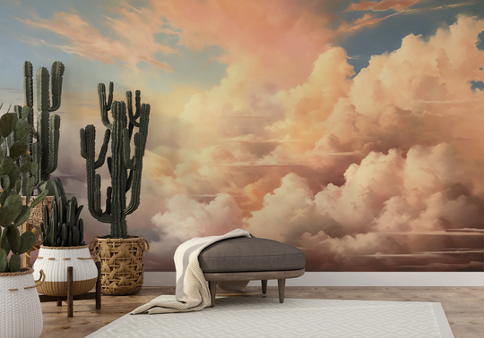 Wzór fototapety artystycznej o nazwie Morning's Warmth pokazanej w aranżacji wnętrza.