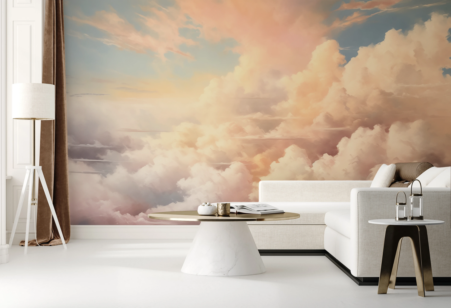 Fototapeta artystyczna o nazwie Morning's Warmth pokazana w aranżacji wnętrza.