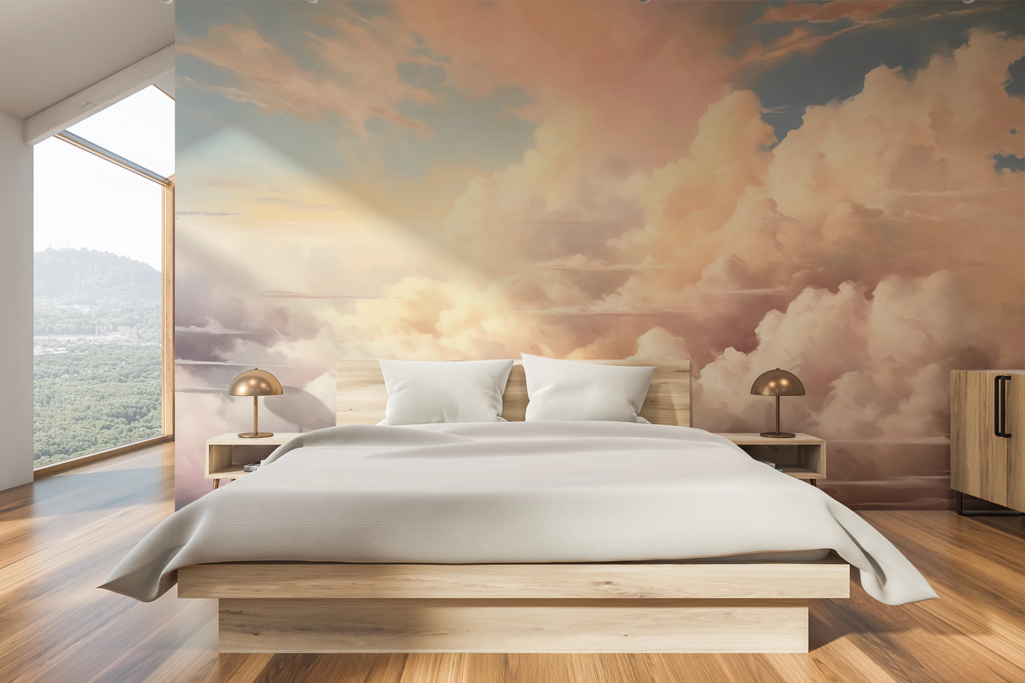 Fototapeta malowana o nazwie Morning's Warmth pokazana w aranżacji wnętrza.