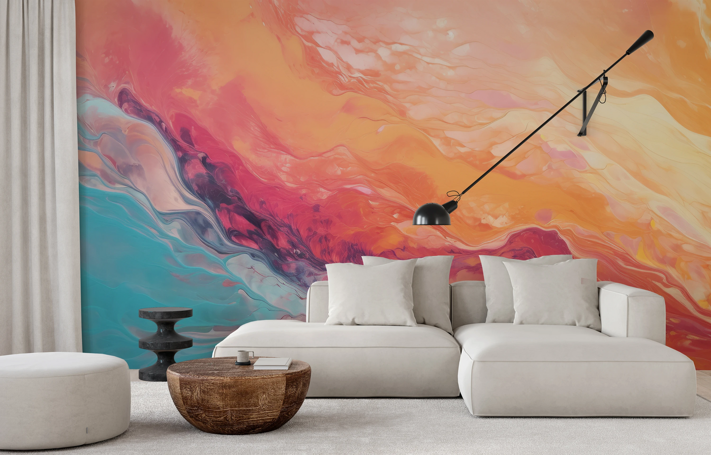 Fototapeta malowana o nazwie Neptune's Flow pokazana w aranżacji wnętrza.