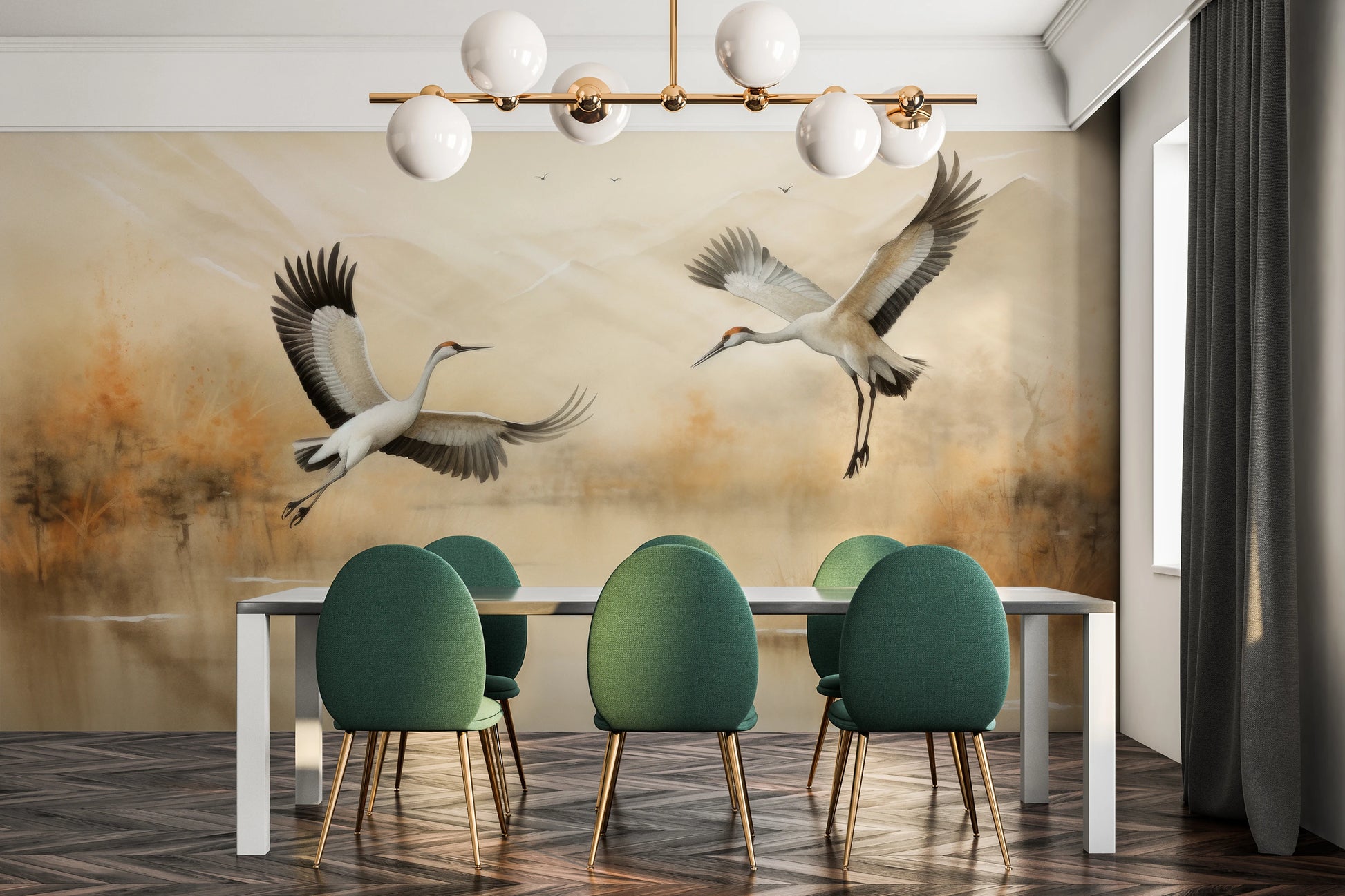 Fototapeta artystyczna o nazwie Harmony in Motion pokazana w aranżacji wnętrza.