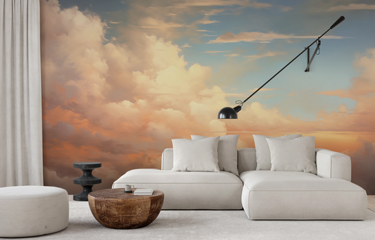 Wzór fototapety artystycznej o nazwie Tranquil Dawn #2 pokazanej w aranżacji wnętrza.