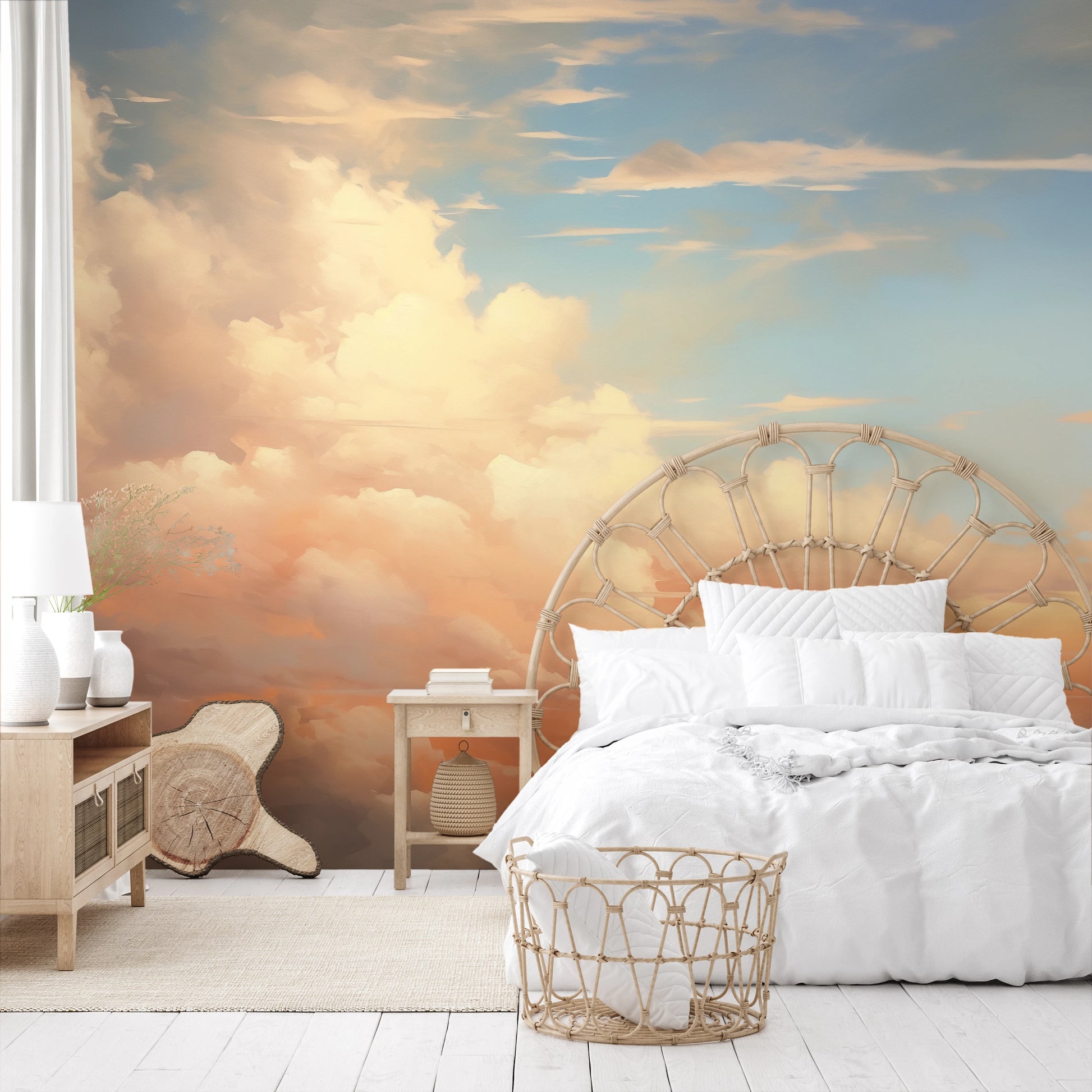 Wzór fototapety o nazwie Tranquil Dawn #2 pokazanej w kontekście pomieszczenia.