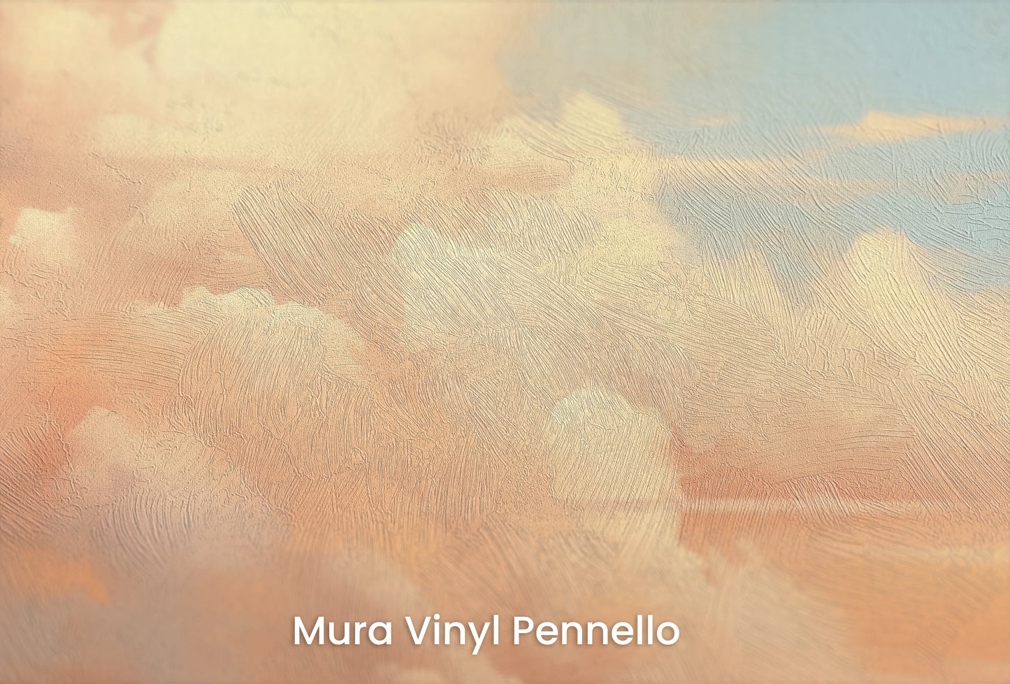 Zbliżenie na artystyczną fototapetę o nazwie Tranquil Dawn #2 na podłożu Mura Vinyl Pennello - faktura pociągnięć pędzla malarskiego.