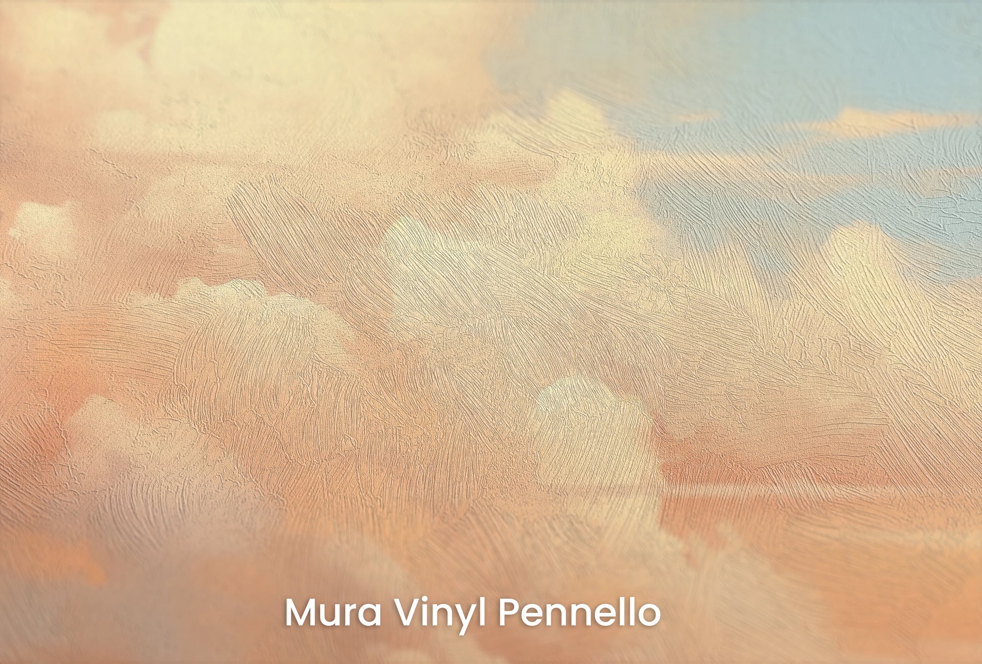 Zbliżenie na artystyczną fototapetę o nazwie Tranquil Dawn #2 na podłożu Mura Vinyl Pennello - faktura pociągnięć pędzla malarskiego.