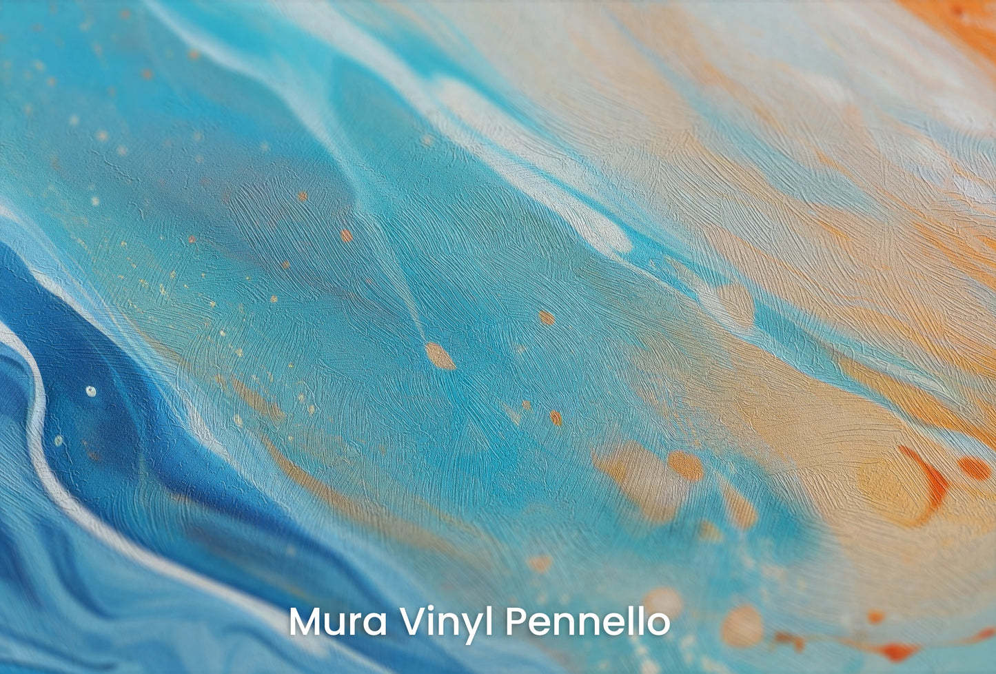 Zbliżenie na artystyczną fototapetę o nazwie Lunar Landscape na podłożu Mura Vinyl Pennello - faktura pociągnięć pędzla malarskiego.