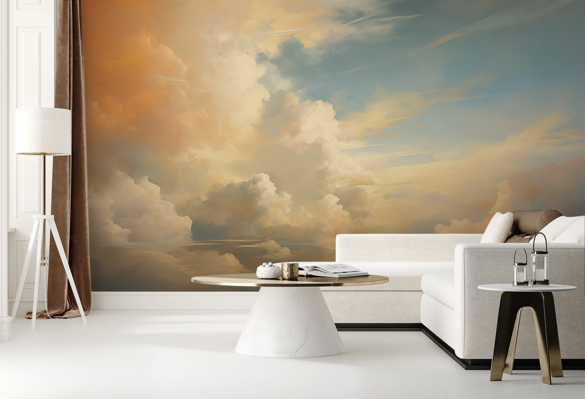 Fototapeta artystyczna o nazwie Sunset Canvas pokazana w aranżacji wnętrza.