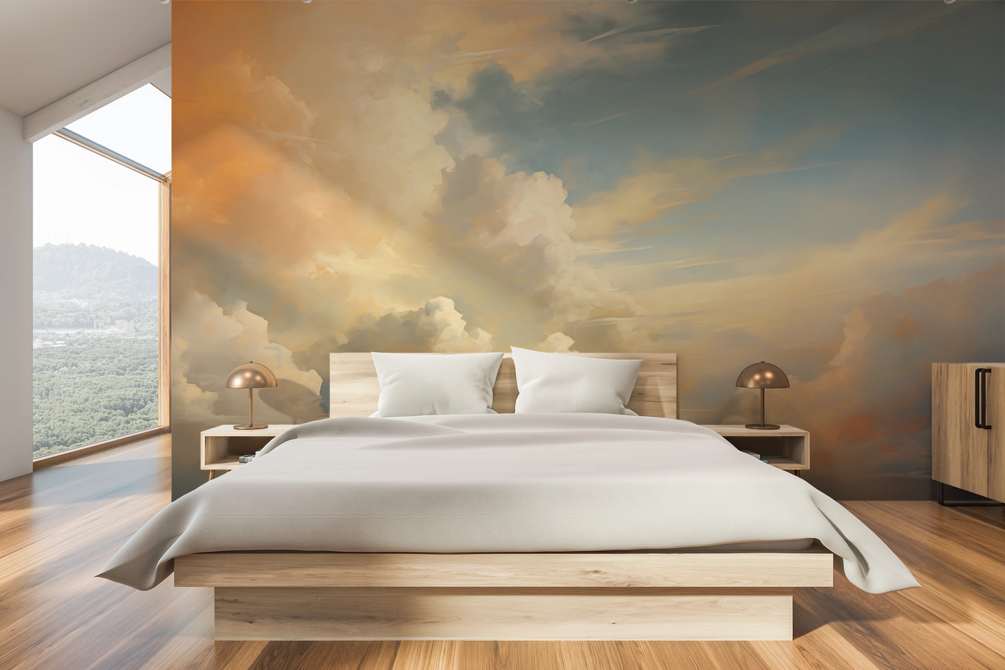 Fototapeta malowana o nazwie Sunset Canvas pokazana w aranżacji wnętrza.