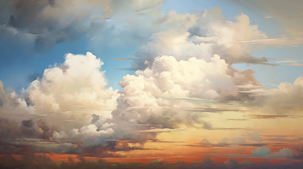 Majesté du Crépuscule - Papier Peint Nuage - Crépuscule dramatique en couleurs chaudes