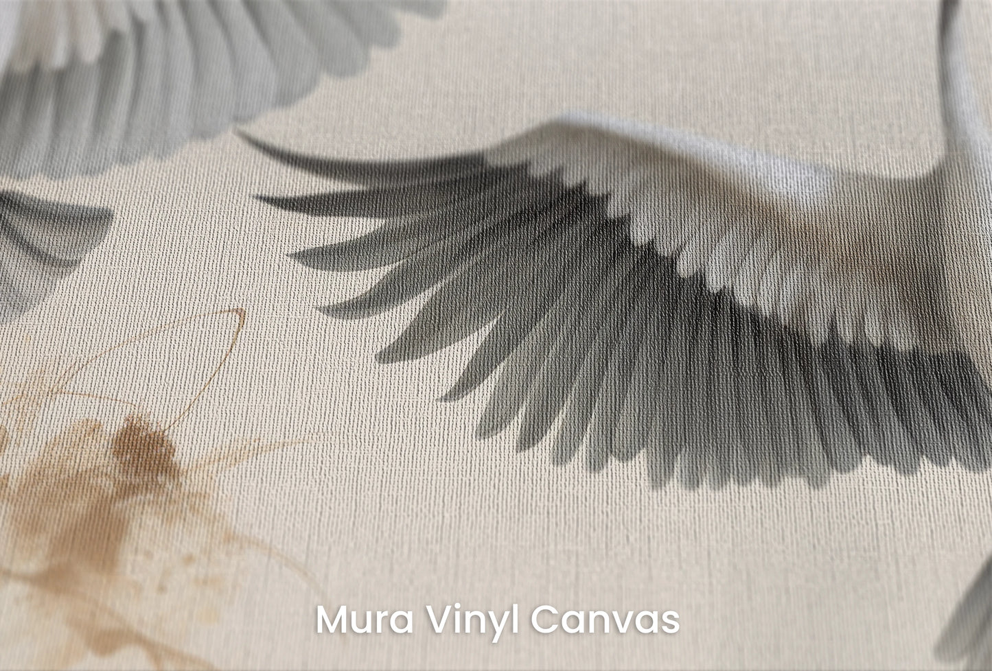 Zbliżenie na artystyczną fototapetę o nazwie Ascend in Harmony na podłożu Mura Vinyl Canvas - faktura naturalnego płótna.