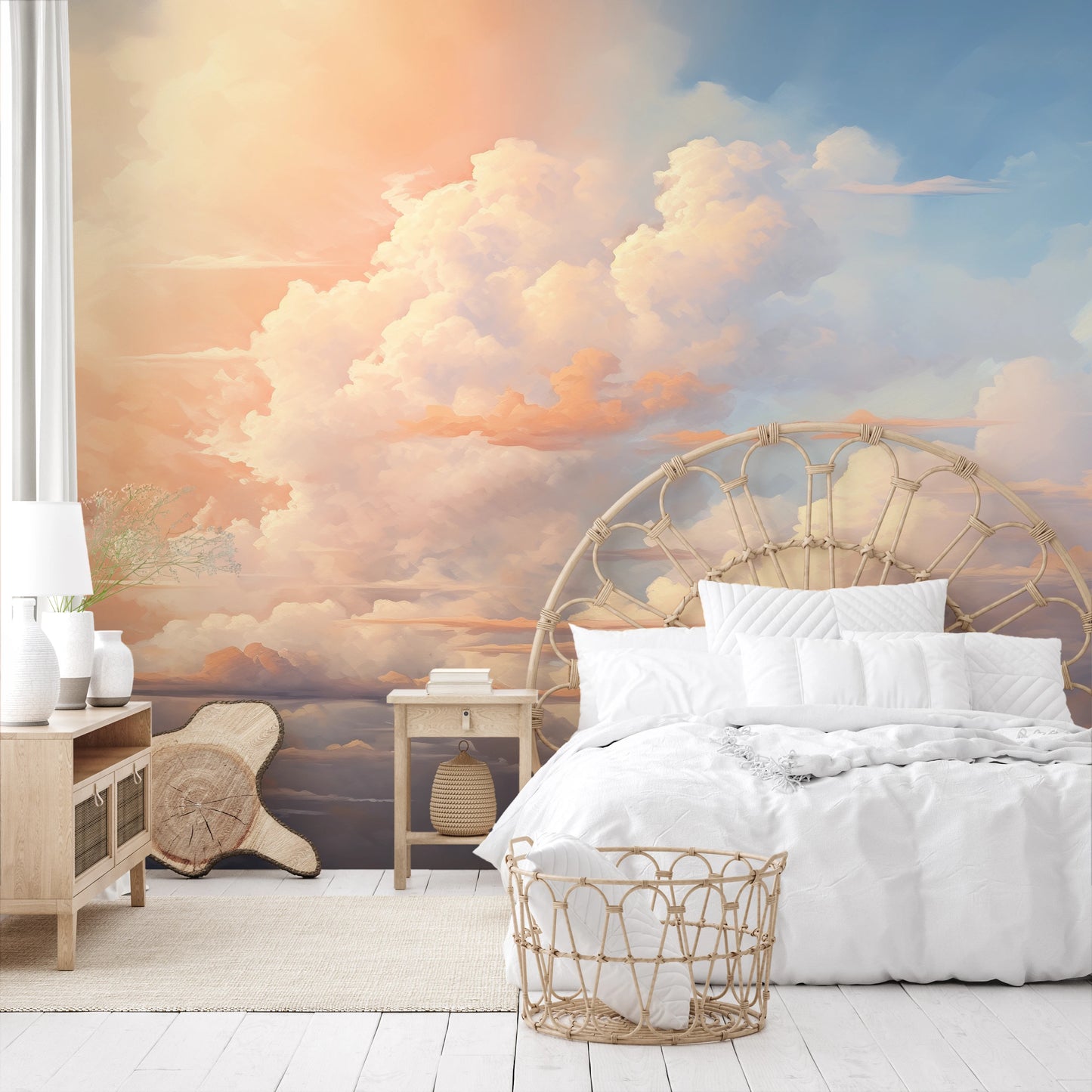 Fototapeta artystyczna o nazwie Dawn's Promise pokazana w aranżacji wnętrza.