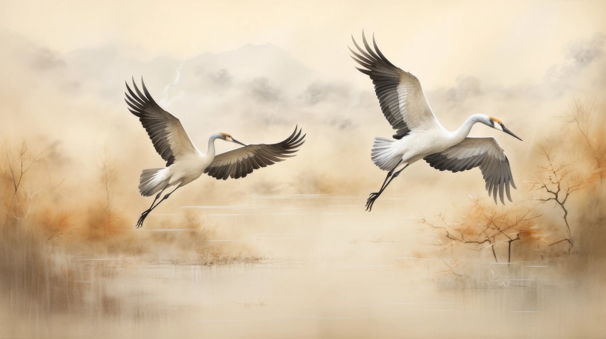 Prezentacja całego wzoru fototapety o nazwie Autumn Flight