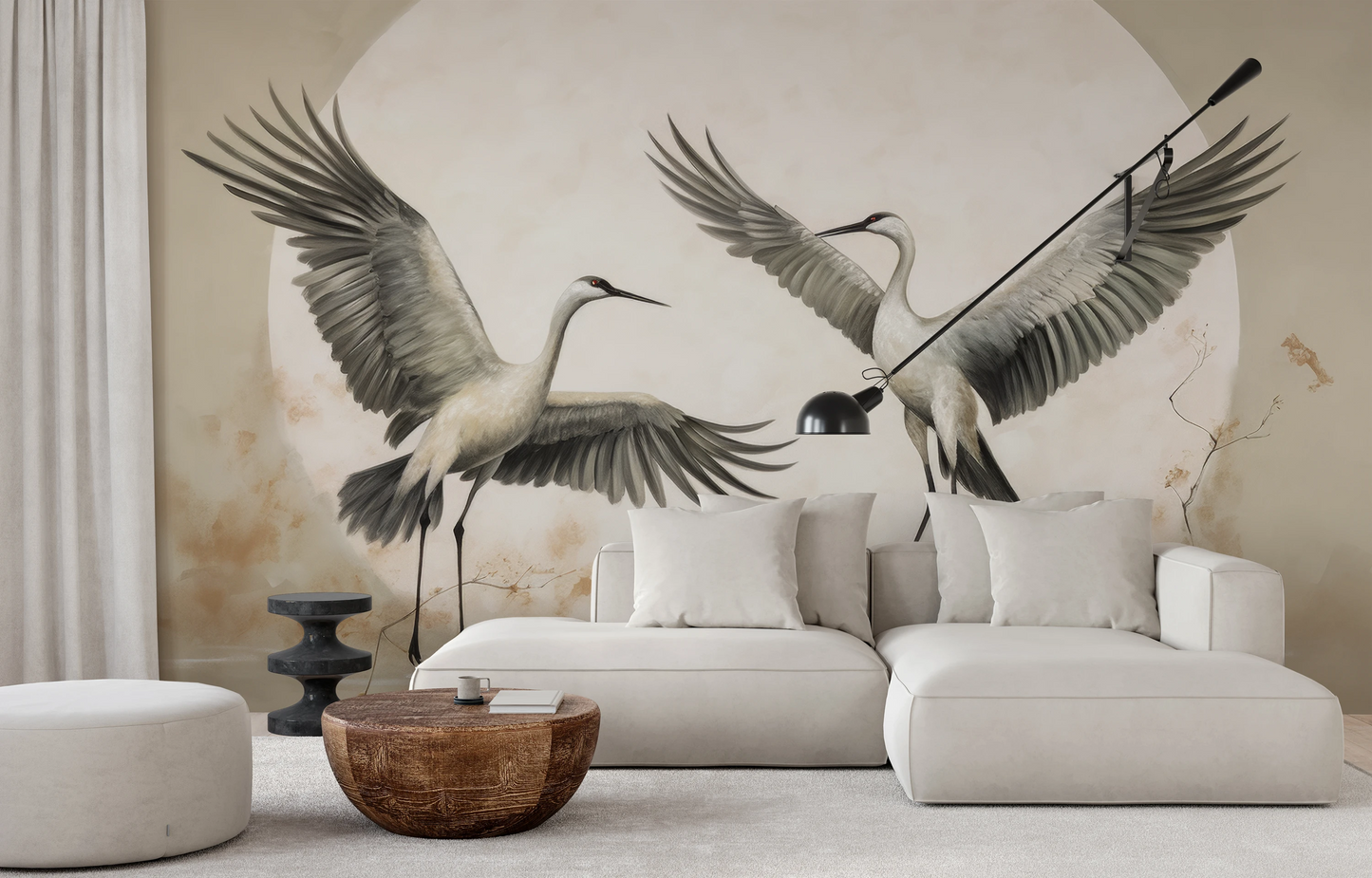 Fototapeta artystyczna o nazwie Symphony of Wings pokazana w aranżacji wnętrza.