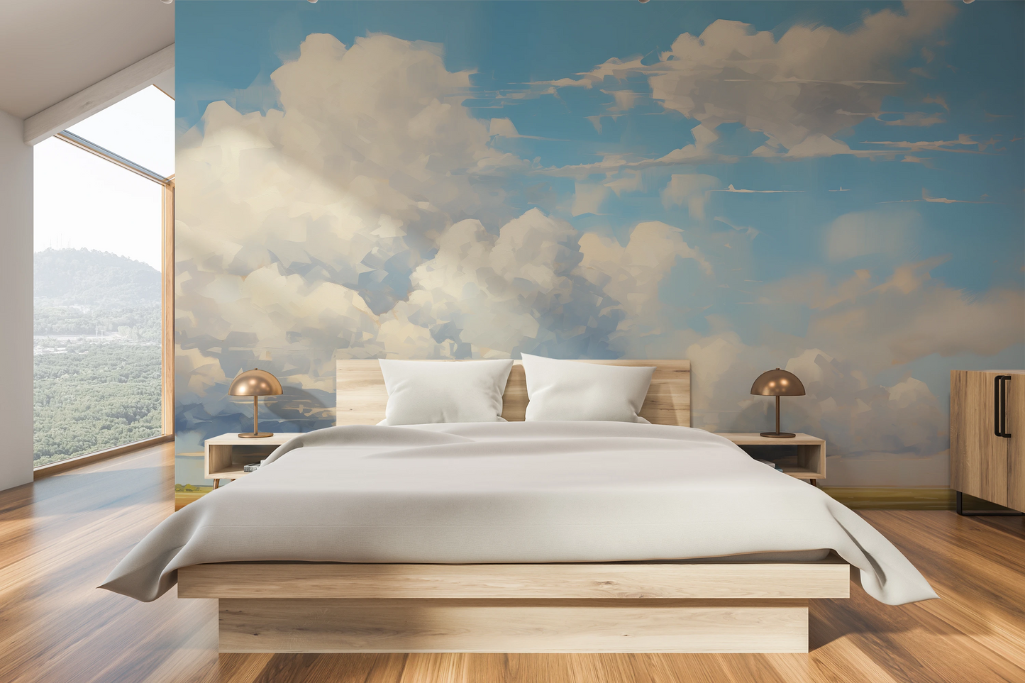 Wzór fototapety o nazwie Ethereal Fields pokazanej w kontekście pomieszczenia.