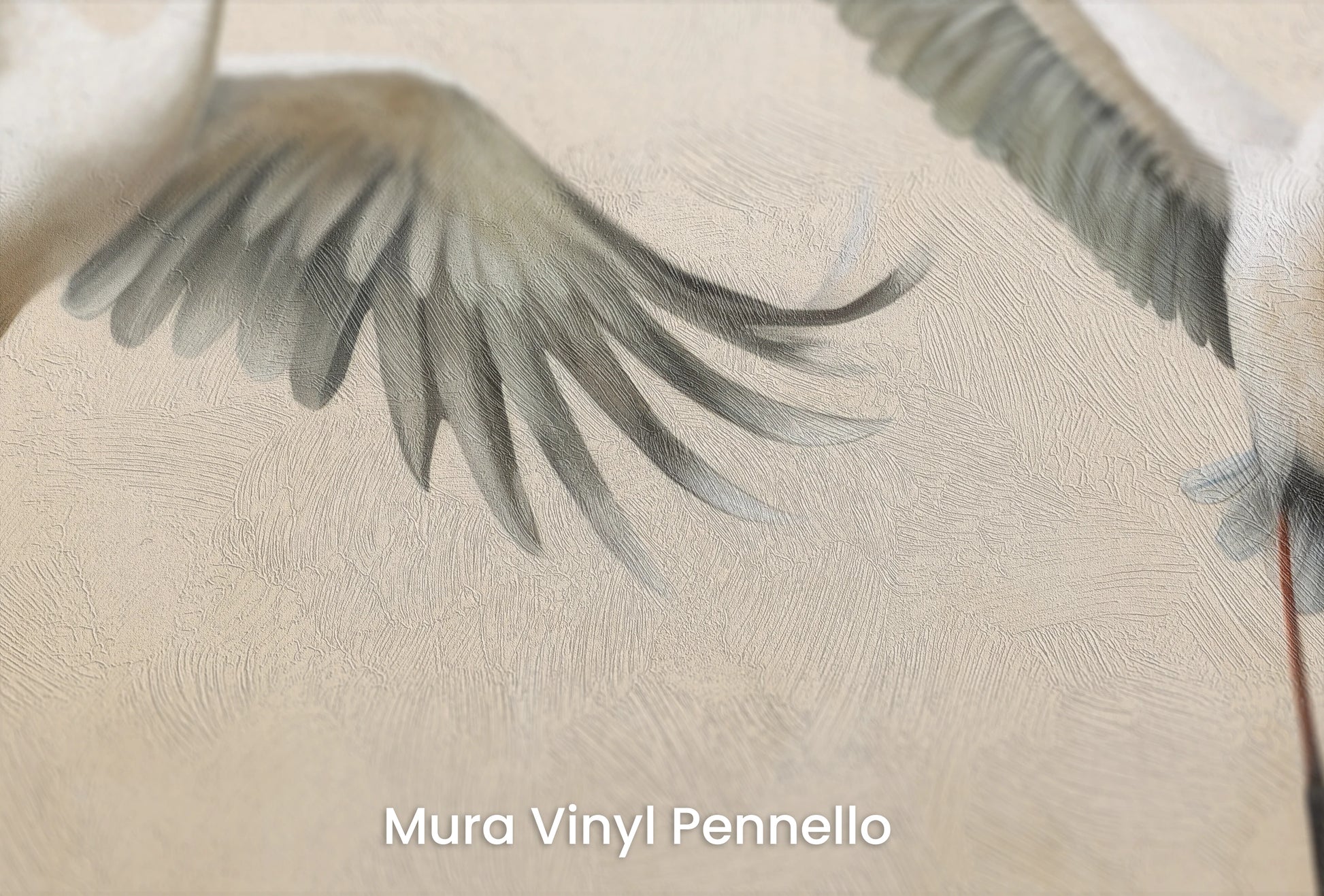 Zbliżenie na artystyczną fototapetę o nazwie Graceful Leap na podłożu Mura Vinyl Pennello - faktura pociągnięć pędzla malarskiego.