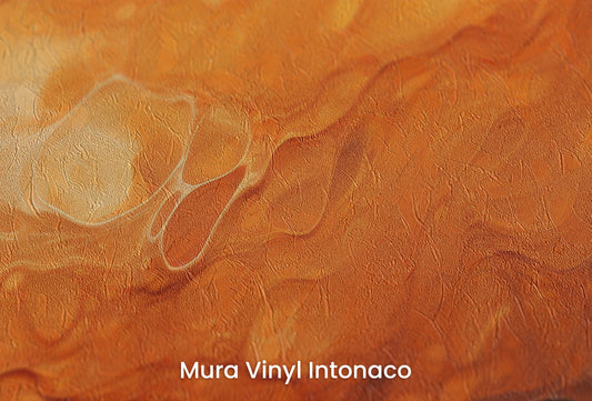 Zbliżenie na artystyczną fototapetę o nazwie Mercurial Craters na podłożu Mura Vinyl Intonaco - struktura tartego tynku.