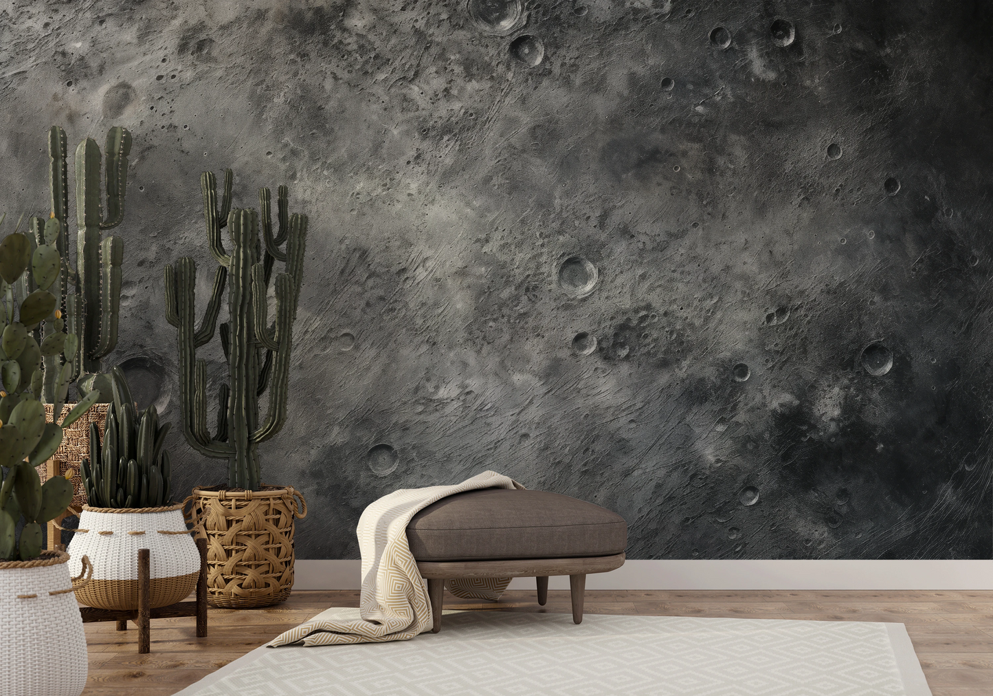 Fototapeta artystyczna o nazwie Lunar Majesty pokazana w aranżacji wnętrza.