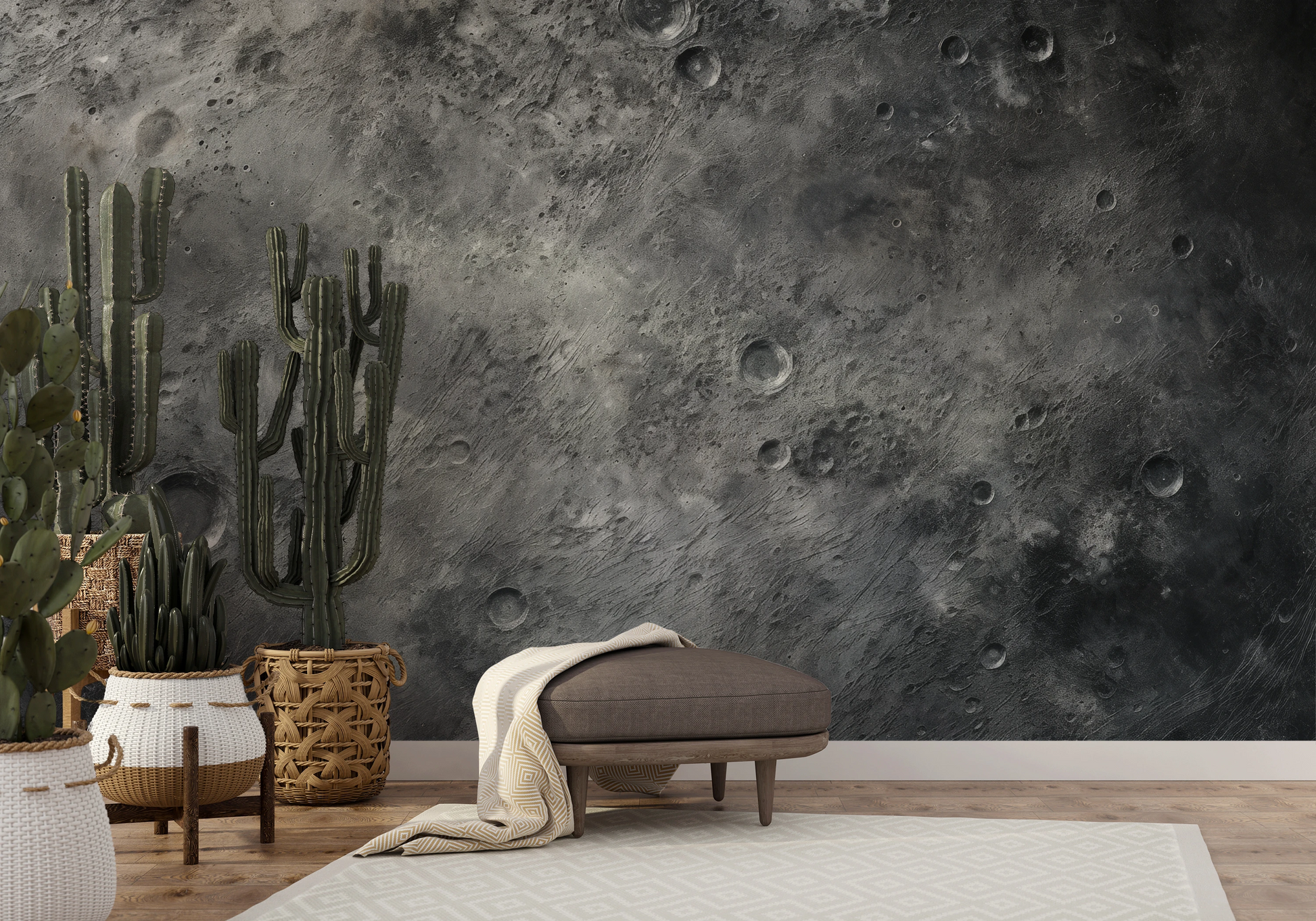 Fototapeta artystyczna o nazwie Lunar Majesty pokazana w aranżacji wnętrza.