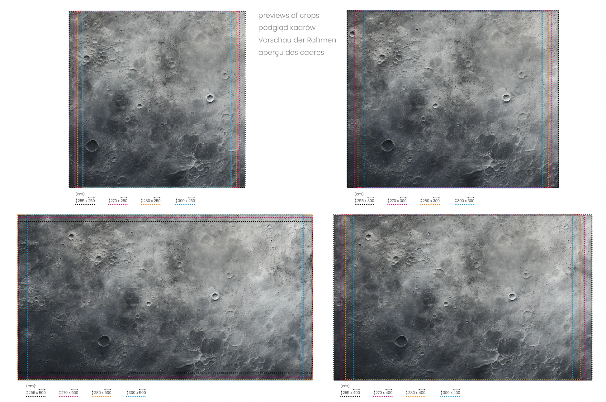 Na obrazie znajduje się prezentacja przykładowych rozmiarów fototapety o nazwie Jovian Vortex. Rozmiar fototapety jest dowolny.