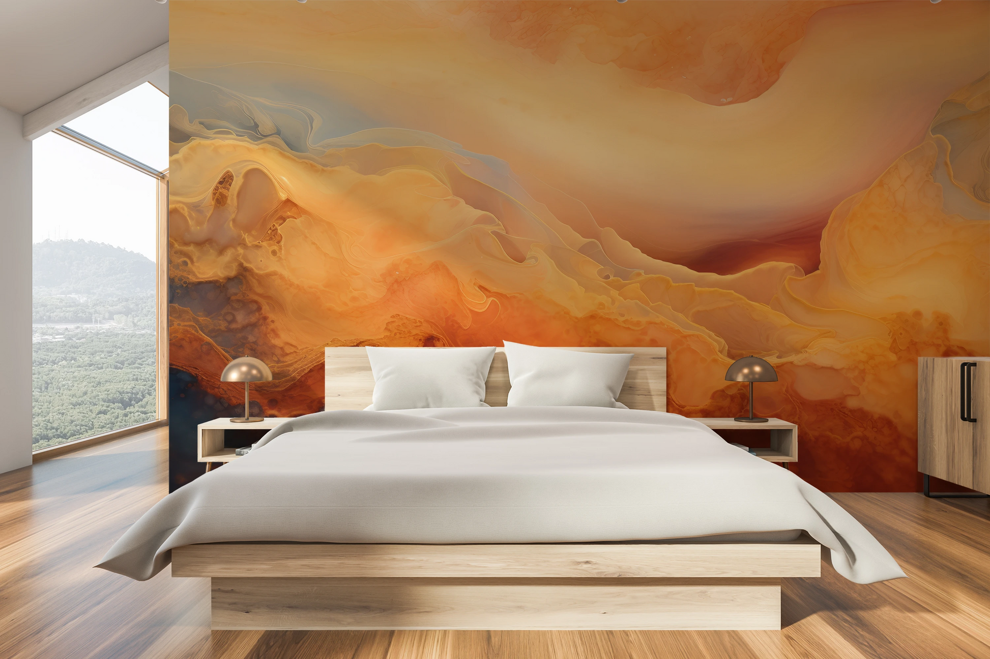 Fototapeta malowana o nazwie Cratered Expanse pokazana w aranżacji wnętrza.