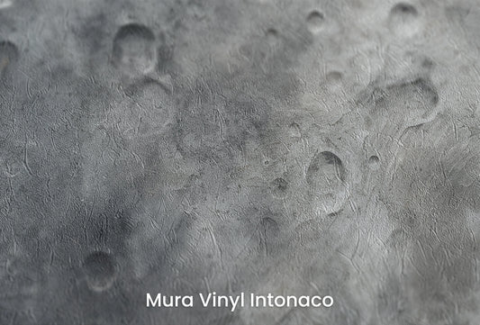 Zbliżenie na artystyczną fototapetę o nazwie Lunar Desert na podłożu Mura Vinyl Intonaco - struktura tartego tynku.