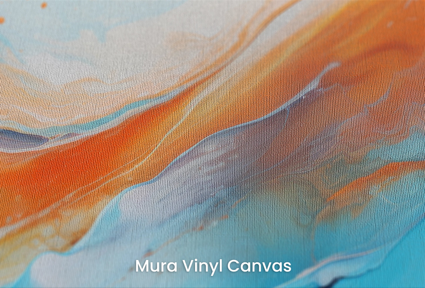 Zbliżenie na artystyczną fototapetę o nazwie Cratered Shadow na podłożu Mura Vinyl Canvas - faktura naturalnego płótna.