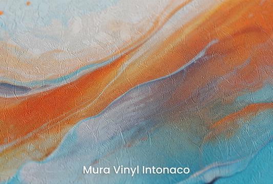 Zbliżenie na artystyczną fototapetę o nazwie Cratered Shadow na podłożu Mura Vinyl Intonaco - struktura tartego tynku.