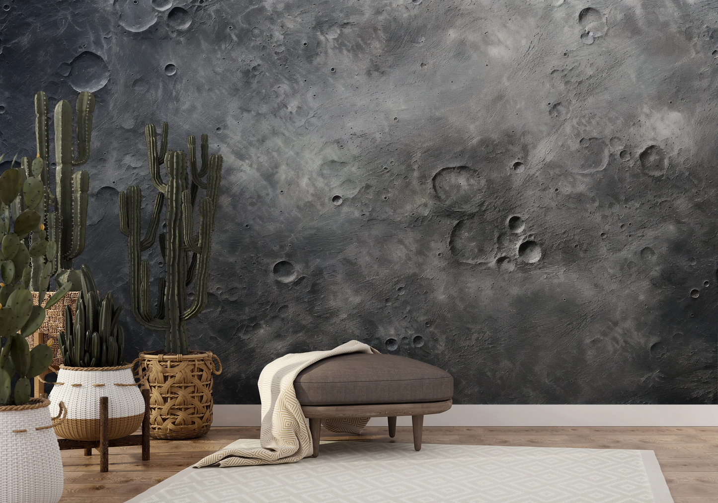 Wzór fototapety o nazwie Solar Waves pokazanej w kontekście pomieszczenia.